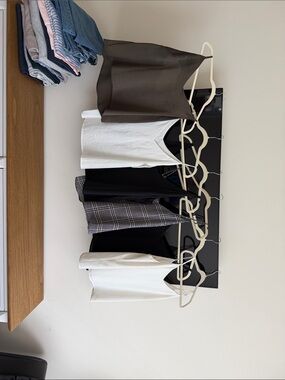 Banana Republic White and Black Mixed Camisole Tops